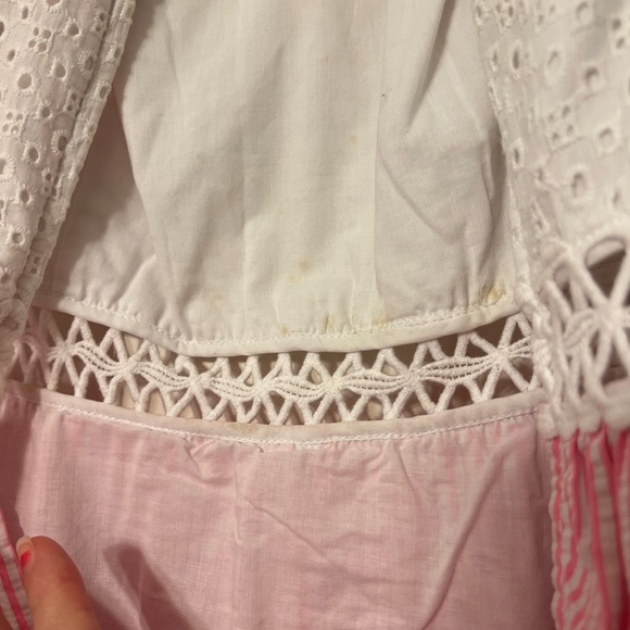 Lilly Pulitzer White Eyelet and Pink Striped Dress - Picture 7 of 9